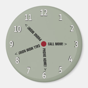 Funny Samtal Mamma PM Imaginary Clock Magnet