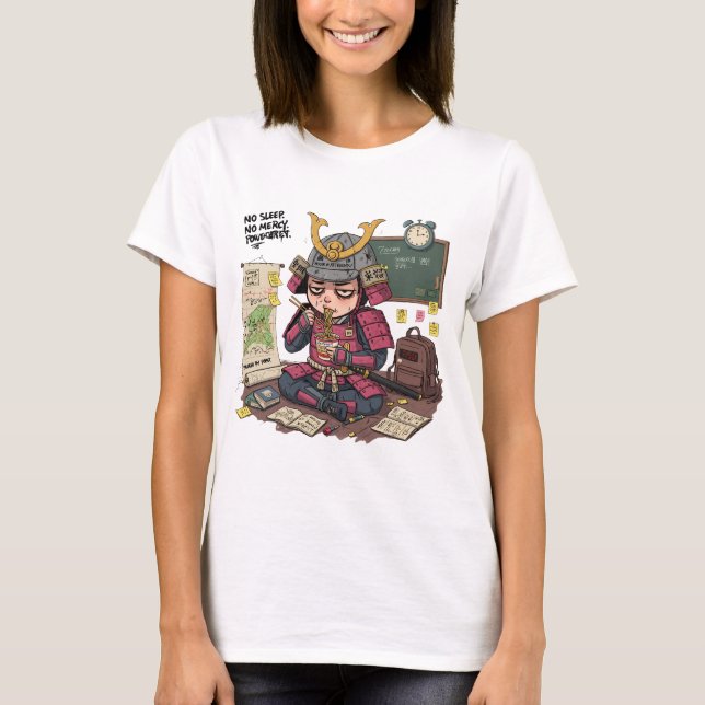 Funny Samurai Back to School T-Shirt (Framsida)