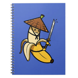 Funny Samurai Banana Ronin Cartoon Illustration Anteckningsbok