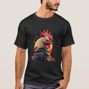 Funny Samurai Chicken Warrior Japansk Kawaii T Shirt