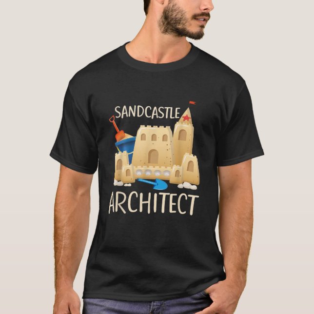 Funny Sand Castle Architect Beach Leksak Summer Va T Shirt (Framsida)