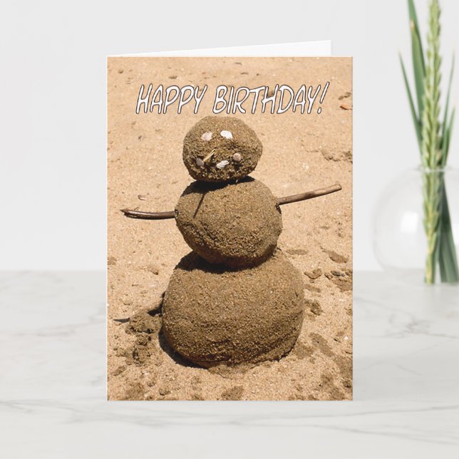 Funny Sand Person - Grattis på födelsedagen för ve Kort (Framsida)