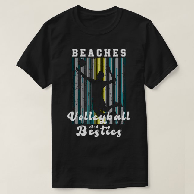 Funny Sand Volleyball Beacher Volleyball och Besti T Shirt (Design framsida)