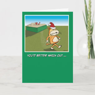 Funny Sandy Klo Cat jul Helgkort