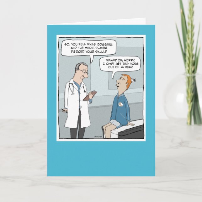 Funny Sång i min huvudfödelsedag Kort (Framsida)