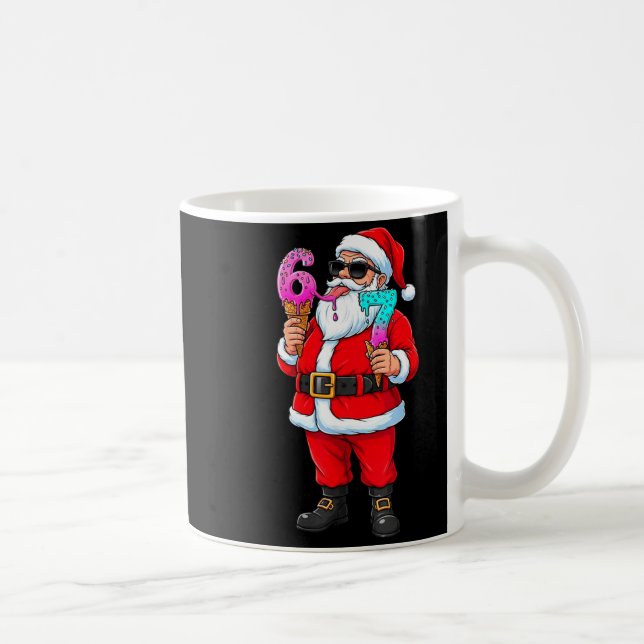 Funny Santa 67 Ice Cream Christmas Drip Xmas Teens Kaffemugg (Höger)