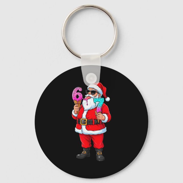 Funny Santa 67 Ice Cream Christmas Drip Xmas Teens Nyckelring (Framsida)
