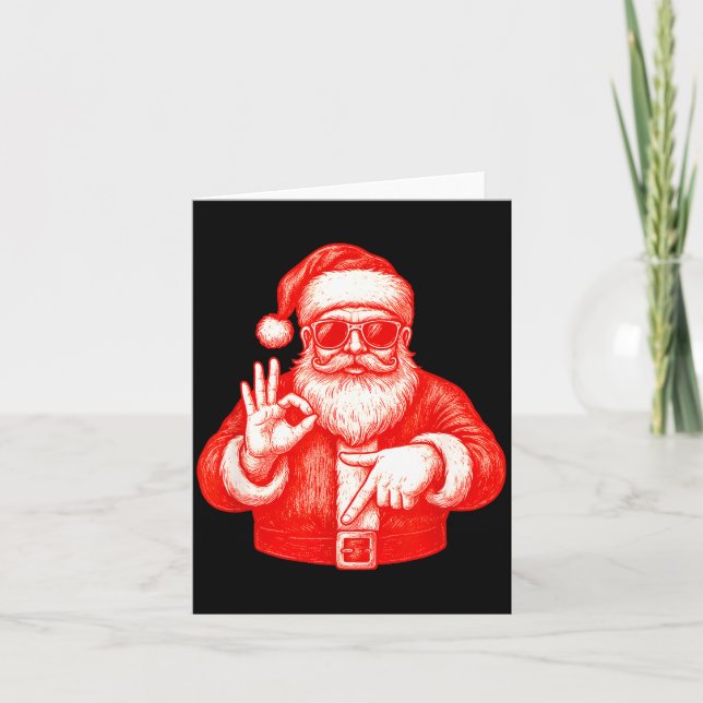 Funny Santa 6 7 Meme Design _ Christmas Math Humor Kort (Framsida)