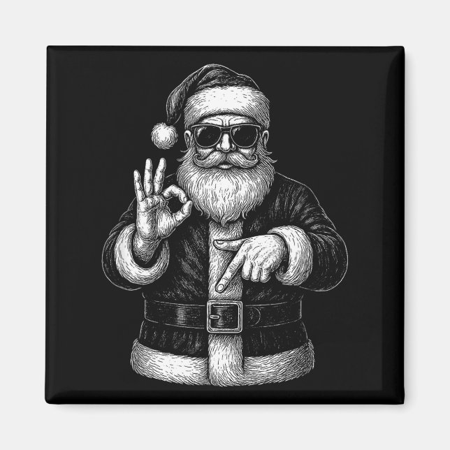 Funny Santa 6 7 Meme Design _ Christmas Math Humor Magnet (Framsidan)