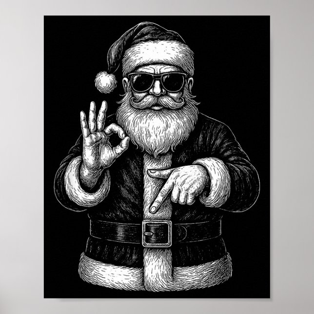 Funny Santa 6 7 Meme Design _ Christmas Math Humor Poster (Framsidan)