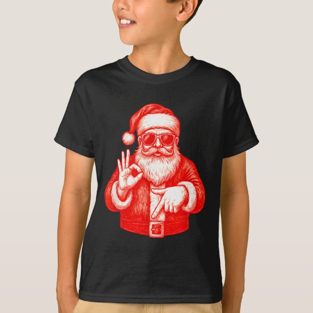 Funny Santa 6 7 Meme Design _ Christmas Math Humor T Shirt (Framsida)