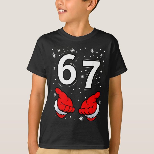 Funny Santa 6 7 Meme Six Seven Christmas 67 Italia T Shirt (Framsida)