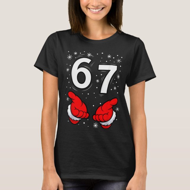 Funny Santa 6 7 Meme Six Seven Christmas 67 Italia T Shirt (Framsida)