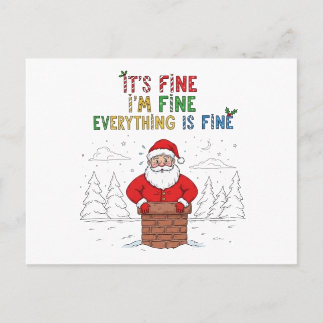 Funny Santa Allt är Bra Helg Vykort (Framsida)