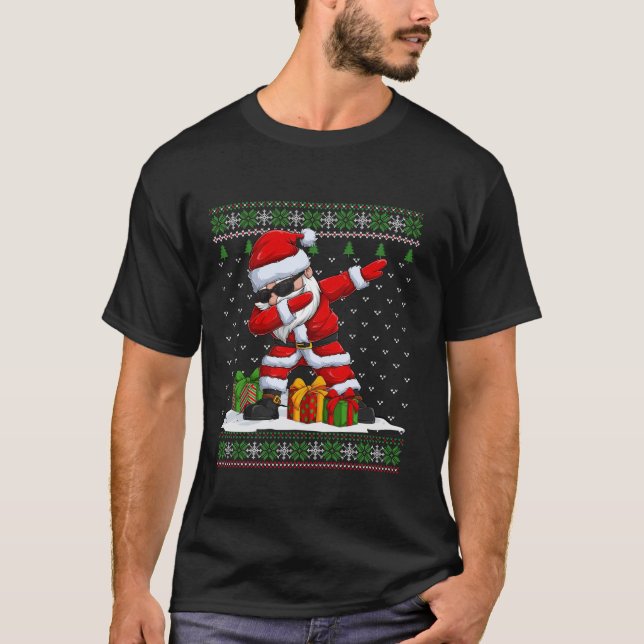 Funny Santa älskare Cute Santa Dabbing Ugly Christ T Shirt (Framsida)