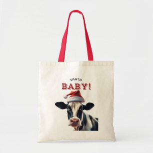 Funny Santa Baby jul Holstein Cow Tygkasse