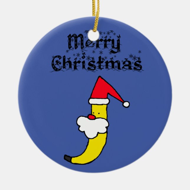 Funny Santa Banana God jul Julgransprydnad Keramik (Framsidan)