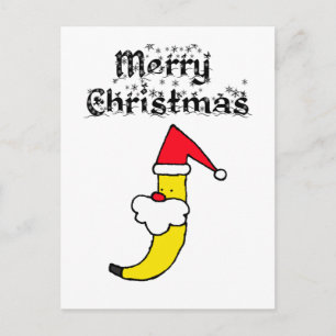 Funny Santa Banana God jul Vykort