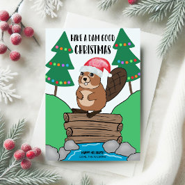 Funny Santa Beaver Dam Bra jul Julkort