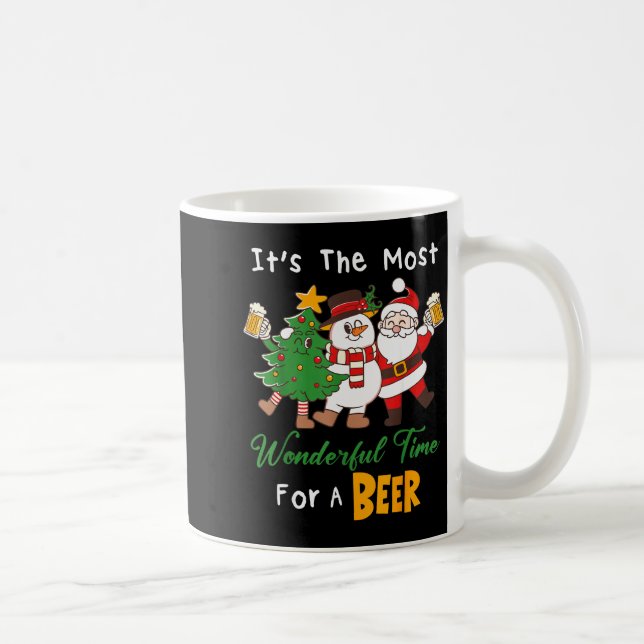 Funny Santa Beer Christmas Drinking Most Wonderful Kaffemugg (Höger)