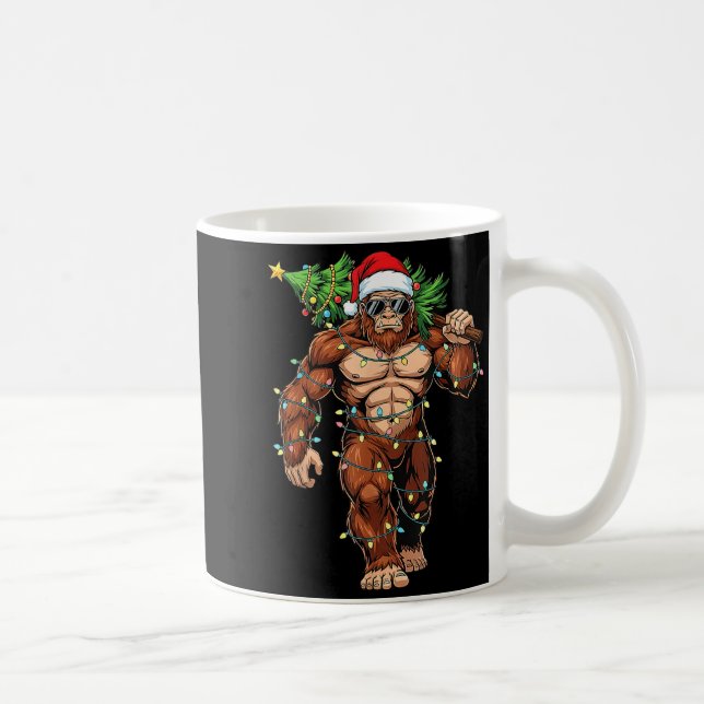 Funny Santa Bigfoot Christmas Tree Christmas Crypt Kaffemugg (Höger)