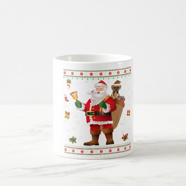 Funny Santa Boxer Hund Present God jul Kaffemugg (Center)