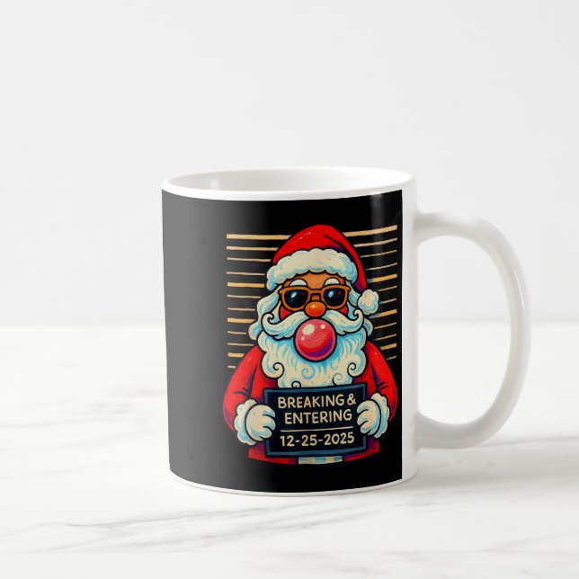 Funny Santa Breaking And Entering Christmas  Kaffemugg (Höger)