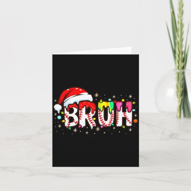 Funny Santa Bruh Baseball Christmas Xmas Meme Paja Kort (Framsida)