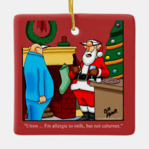 Funny Santa Chardonnay Helgdag Ornament
