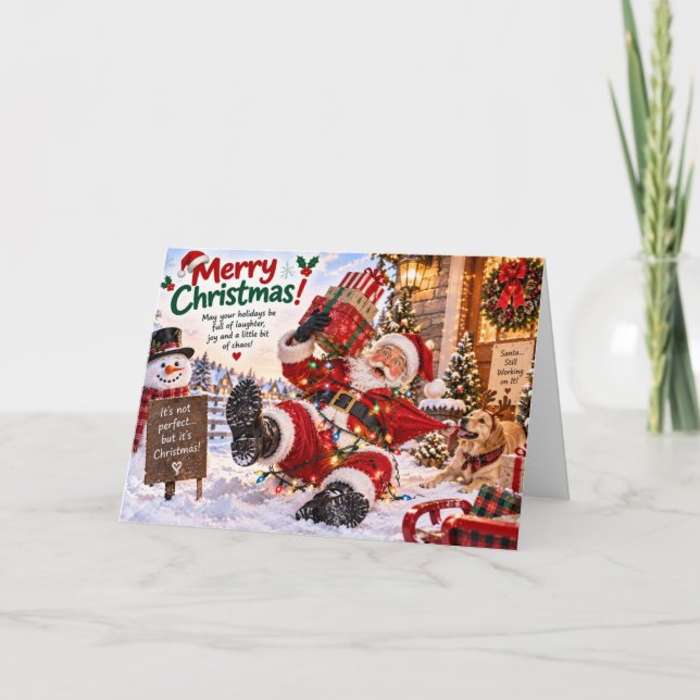 Funny Santa Christmas Card Kort (Framsida)