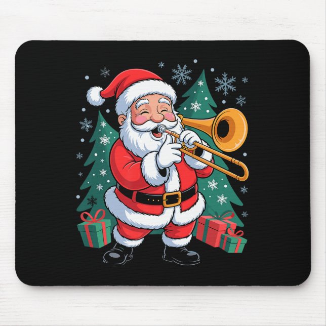 Funny Santa Christmas Design Trombone Holiday Xmas Musmatta (Framsidan)