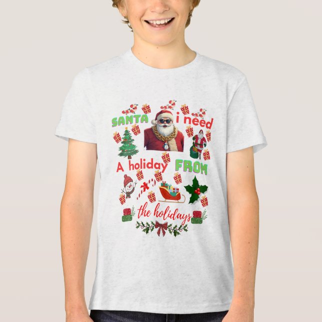 Funny Santa Christmas quotes  T Shirt (Framsida)