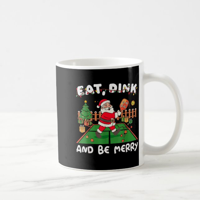 Funny Santa Ckleball Christmas Eat Dink And Be Mer Kaffemugg (Höger)