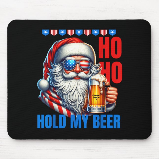 Funny Santa Claus Christmas July 4th Patriotic Hol Musmatta (Framsidan)