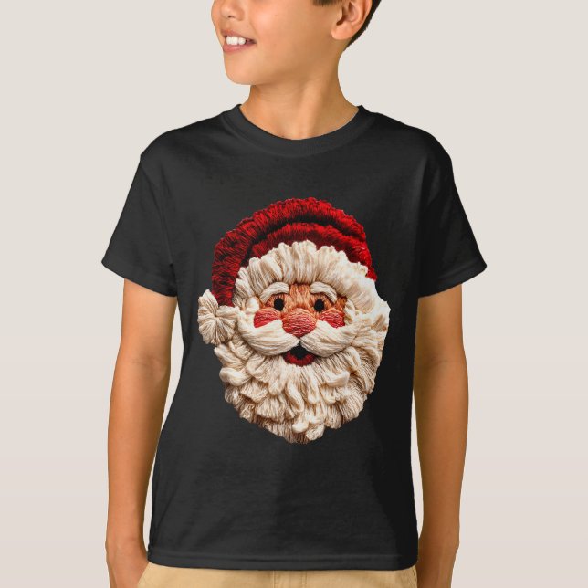 Funny Santa Claus Crochet Christmas Xmas Pajamas H T Shirt (Framsida)