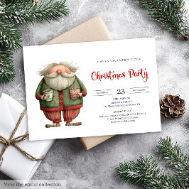 Funny Santa Claus Editable Office Celebration Inbjudningar