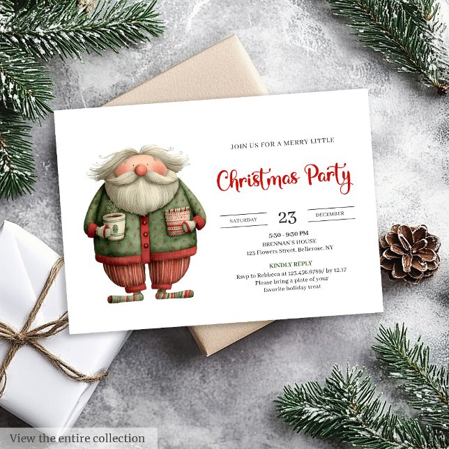 Funny Santa Claus Editable Office Celebration  Inbjudningar (Funny Santa Claus Editable Office Celebration Invite

)