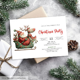 Funny Santa Claus Festive Office Style Invitation Inbjudningar