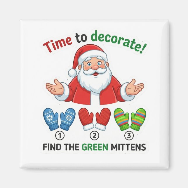 Funny Santa Claus Lost Hat Matching Game Magnet (Framsidan)