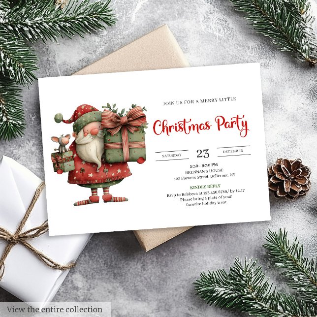 Funny Santa Claus Modern Chic Office Style Invites Inbjudningar (Funny Santa Claus Modern Chic Office Style Invitation

)