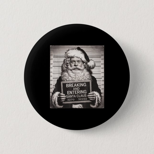Funny Santa Claus Mugshot Christmas – Santa Xmas  Knapp (Framsida)