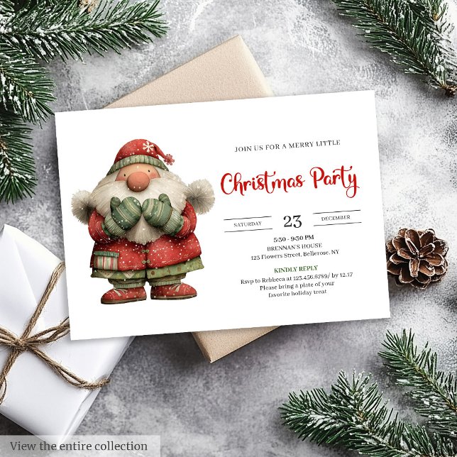 Funny Santa Claus Playful Editable Digital Party  Inbjudningar (Funny Santa Claus Playful Editable Digital Party Invite

)