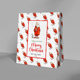 Funny Santa Claus red green Christmas gift bags