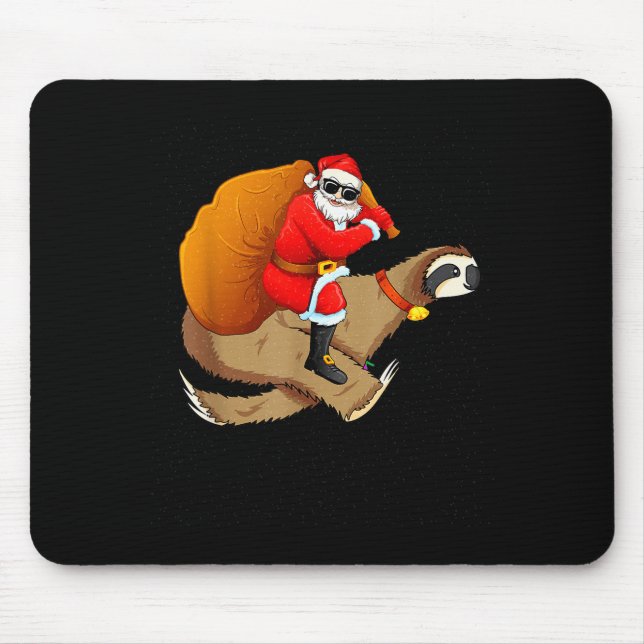 Funny Santa Claus Riding Sloth Christmas Boys Men  Musmatta (Framsidan)
