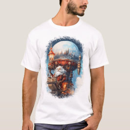 Funny Santa Claus, soaring through the sky T Shirt