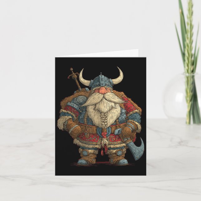 Funny Santa Claus Viking Costume For Boys And Girl Kort (Framsida)