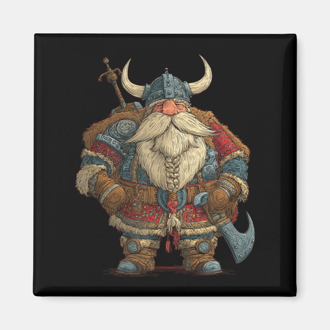 Funny Santa Claus Viking Costume For Boys And Girl Magnet (Framsidan)