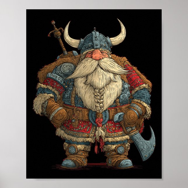 Funny Santa Claus Viking Costume For Boys And Girl Poster (Framsidan)