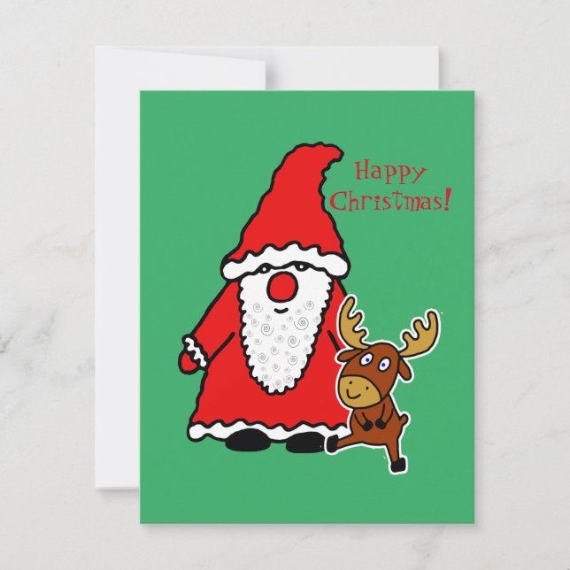 Funny Santa Claus with baby moose (Framsida)