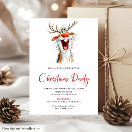 Funny Santa Cocktail Christmas Party Invitation Inbjudningar